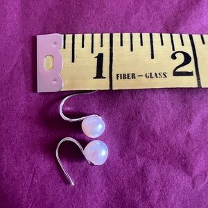 Delicate White and Silver Drop Earrings